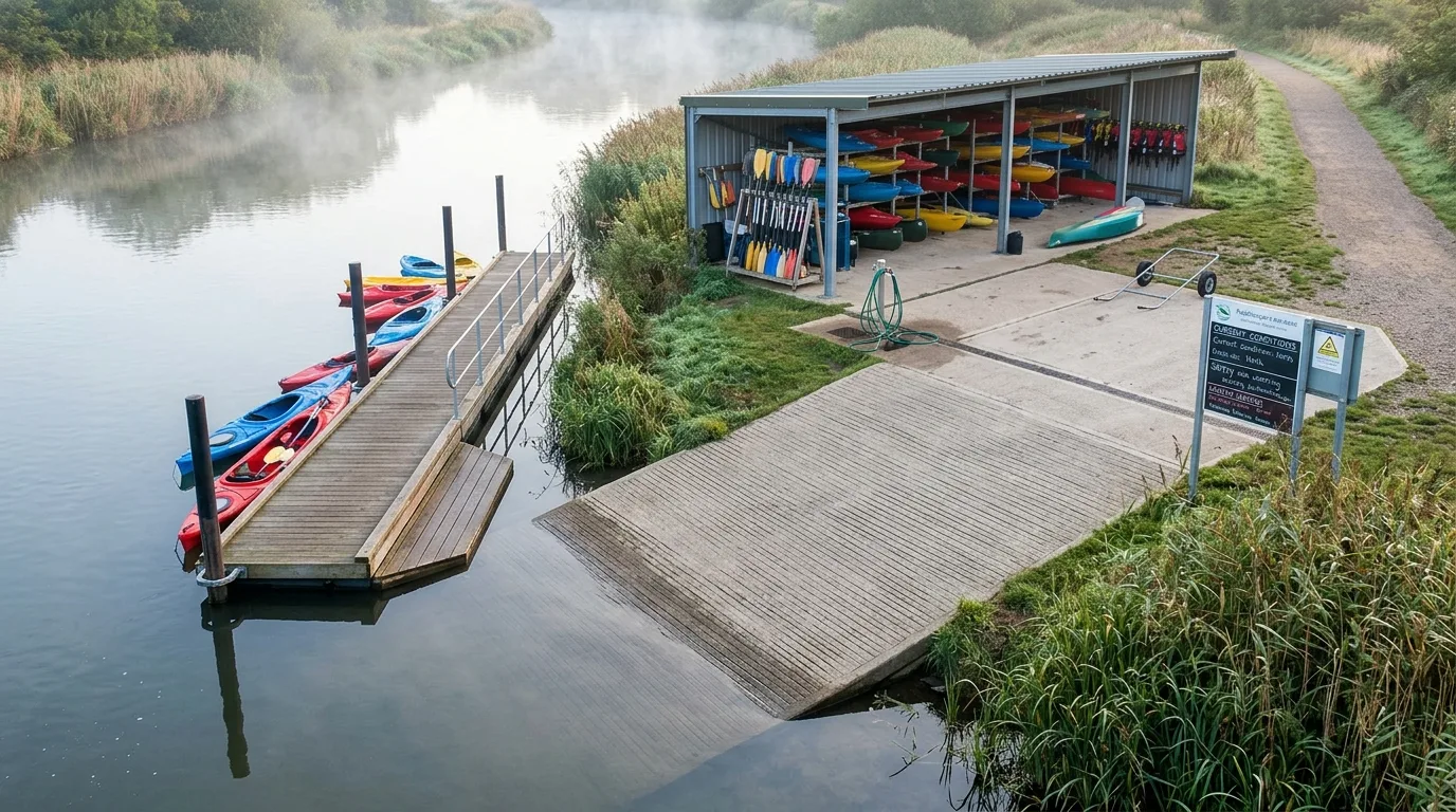 Waterfront Canoe Base: Launch Ramp & Boat House