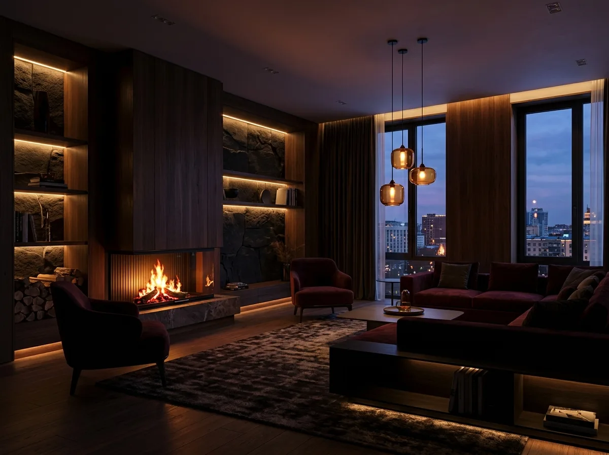 Atmosphere Transformation: Twilight Theater in a Luxury Living Room