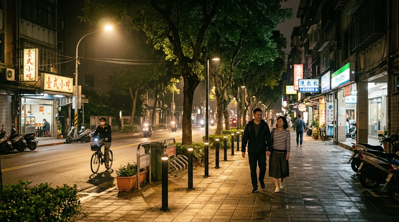 Pedestrian Scale Street Lighting: Low Pole Luminaires and Under-Canopy Illuminance