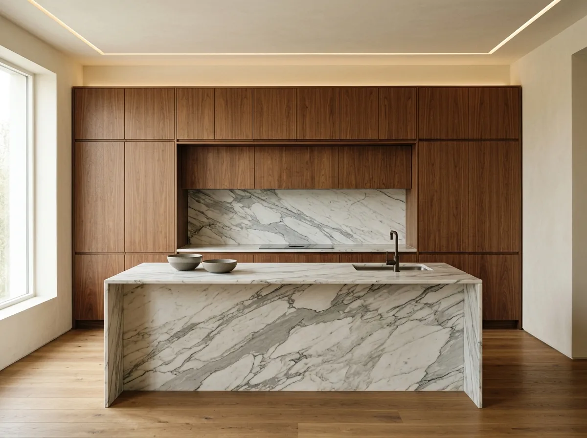 Quiet Luxury Kitchens: Marble and Fully Concealed Appliances
