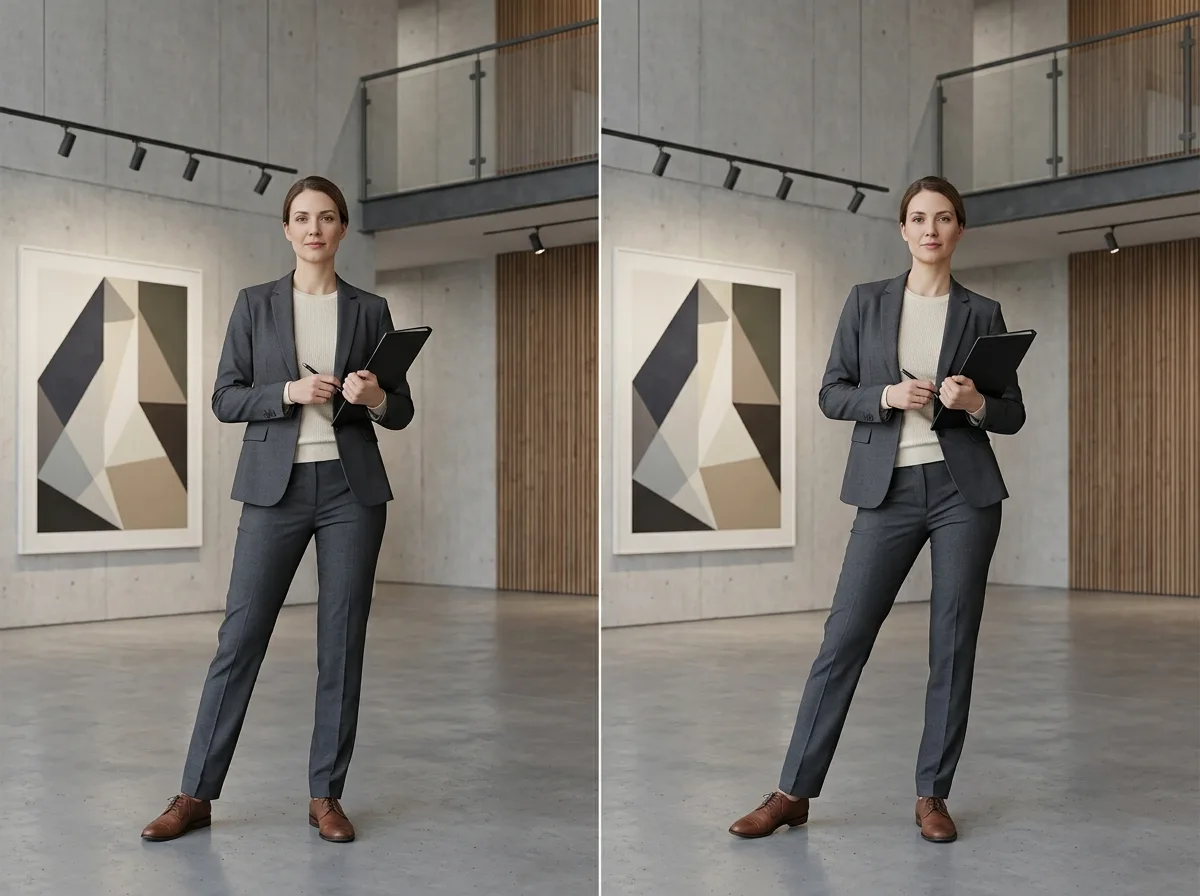 Standing Pose Adjustment: Shifting Weight to One Leg from Standing at Attention