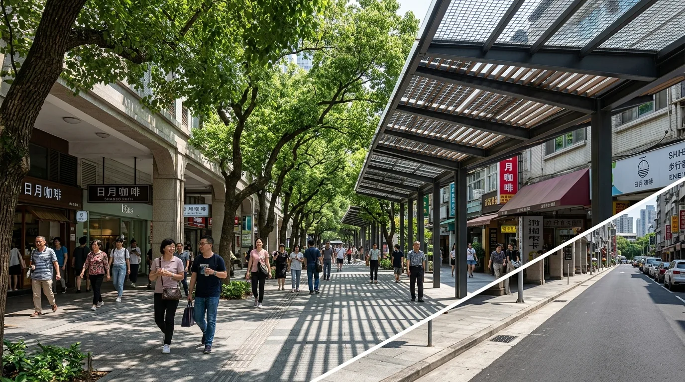 遮荫：在热的城市里是必需品