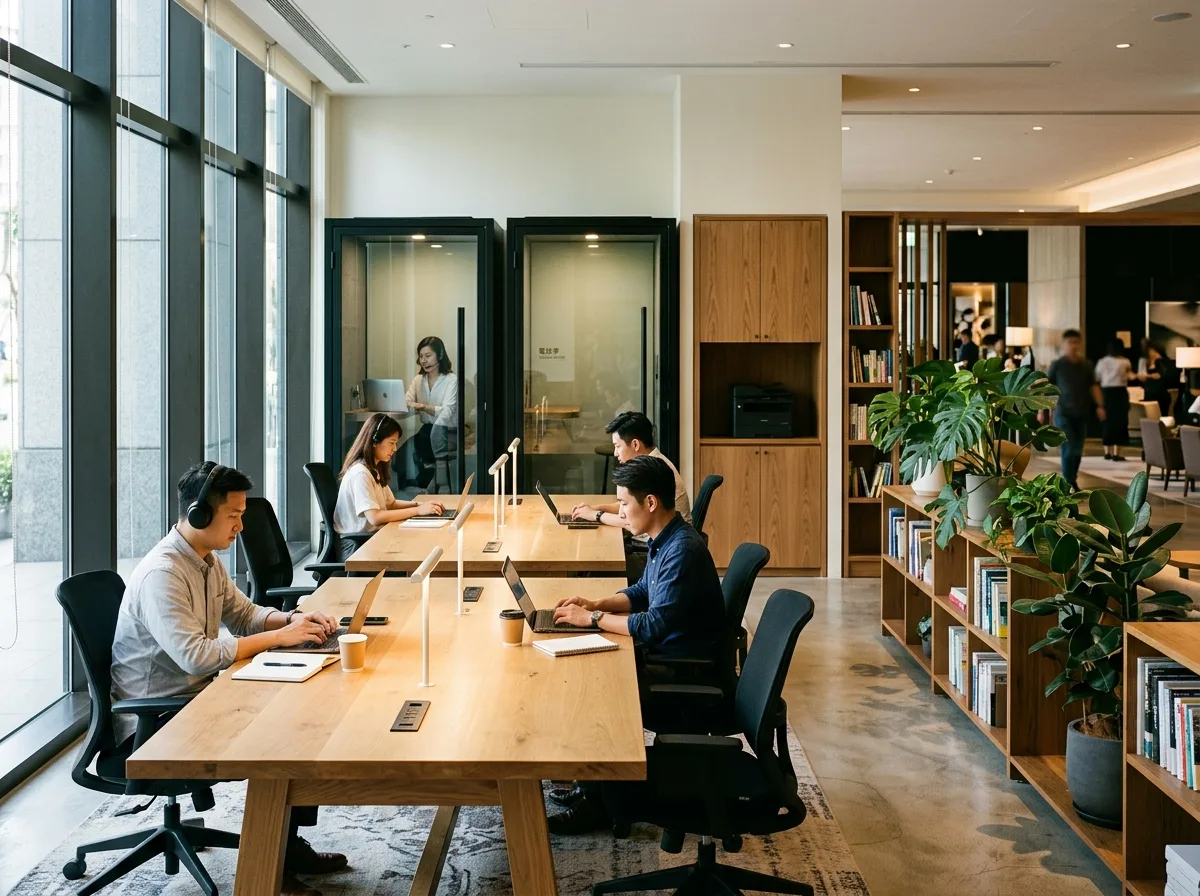 A Contemporary Take on Business Centers: Semi-Open Work Nooks