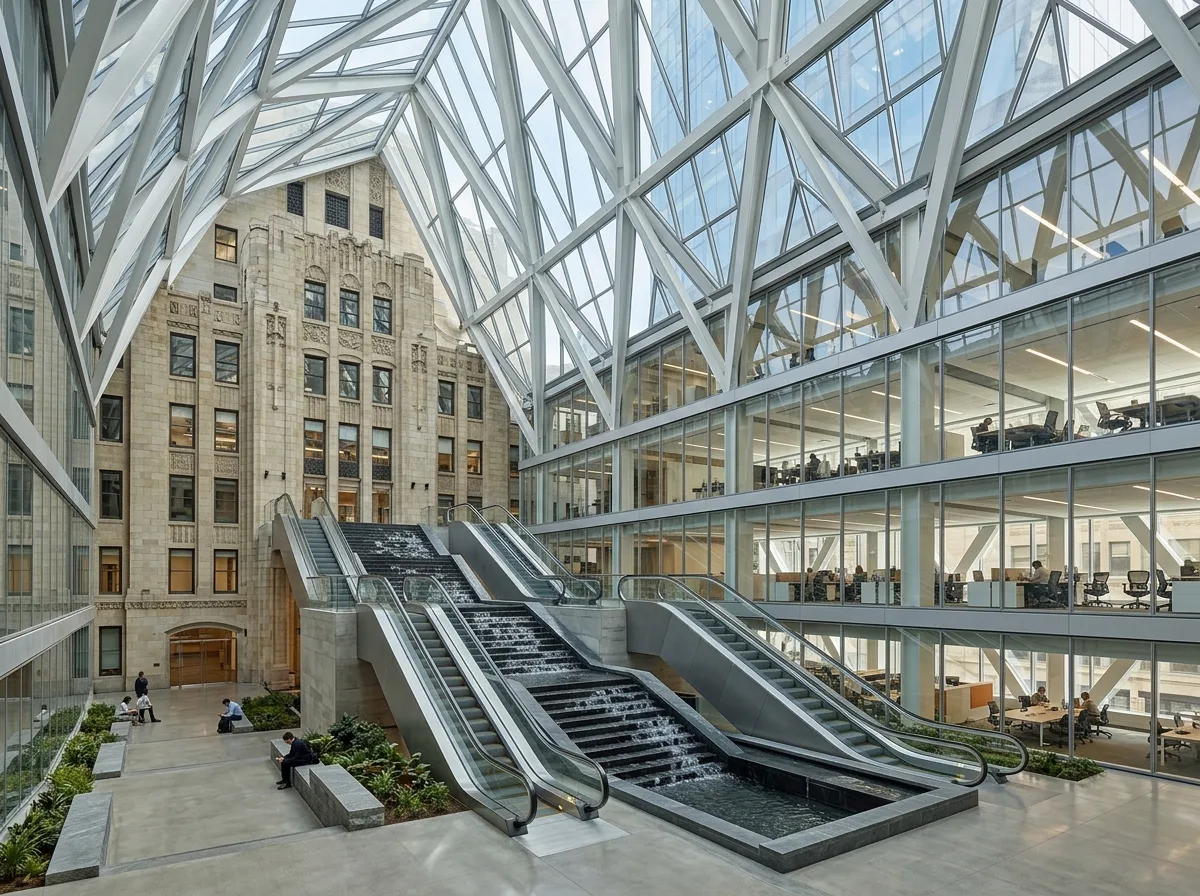 Atrium Headquarters Interior: Light Core and Variable Office Layers