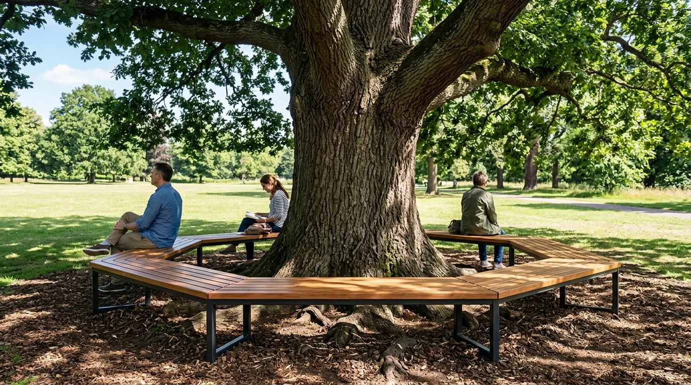Circular Tree Seat: A Ring of Seating Embracing a Trunk