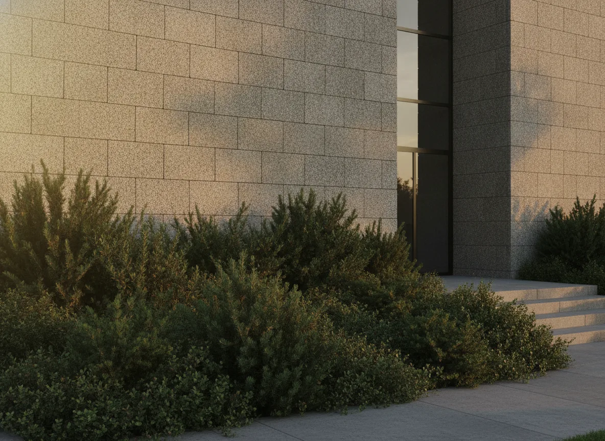 Minimalist Facade Transformation: Stone and Greenery Revitalization