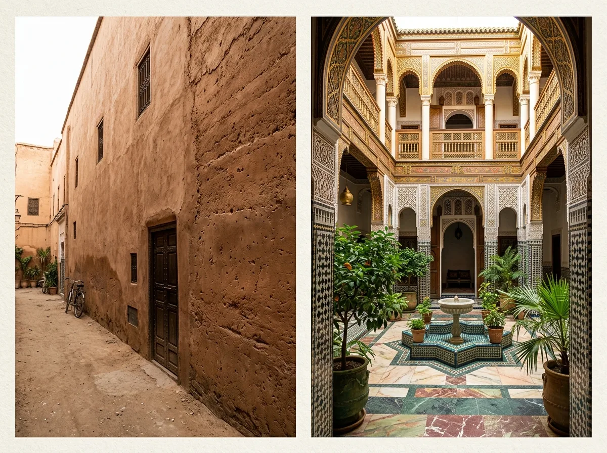 Damascus House: Earthen Walls Outside, Stone and Gold Inside