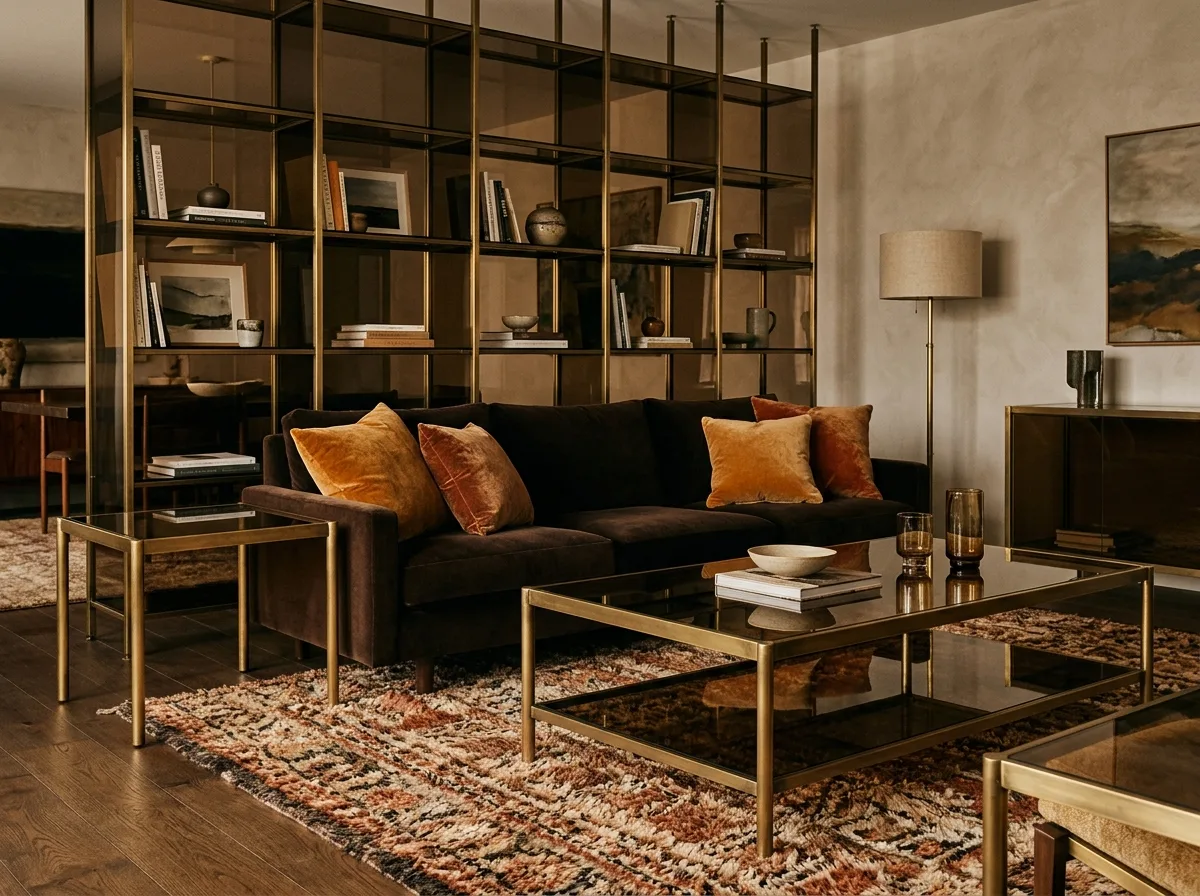 Brass and Smoked Glass: A 1970s Combination
