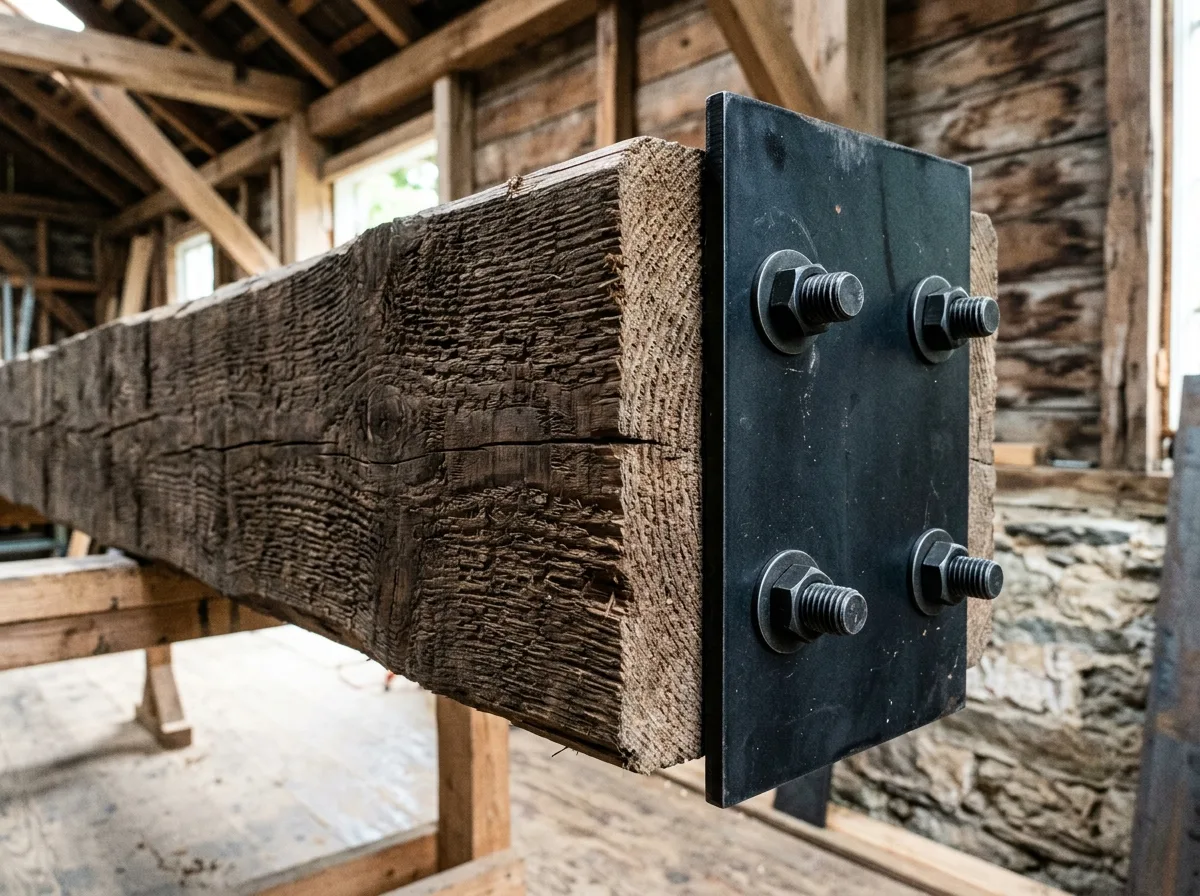 Juxtaposition of Wood and Steel: One Rough, One Fine