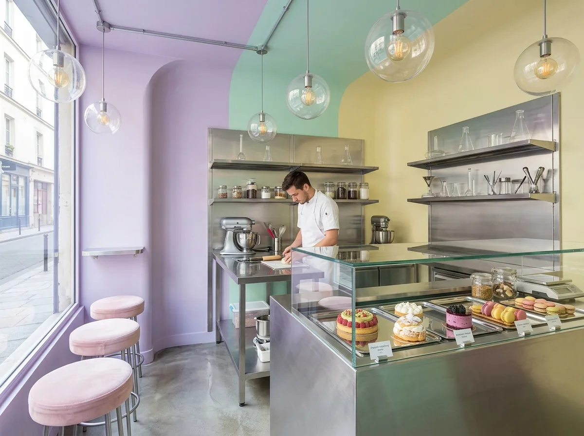 Dessert Lab: Contrast of Metal and Sugar Colors